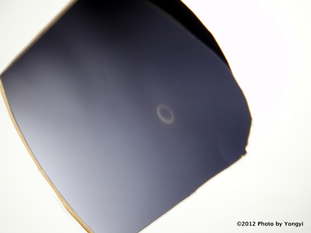 投影機に映しだされた太陽 投影機に映しだされた太陽