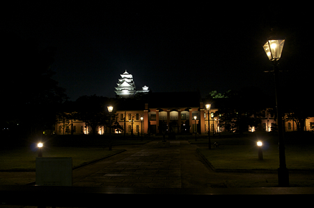 姫路城・姫路文学館の夜景 - 2